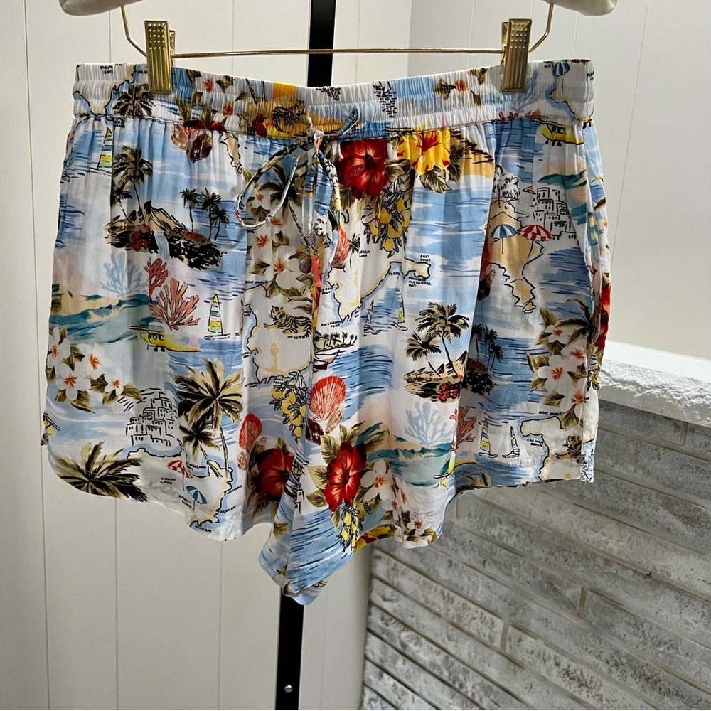 Seafolly Australia Coast To Coast Resort Beachy Tropical Design Top Short Set L - Picture 3 of 9